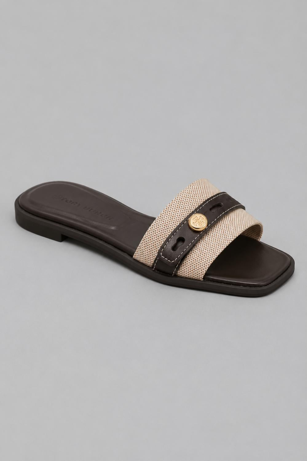 Romy Slide Sandal - Natural/Brown - US 7 (UK 5) - Sandal