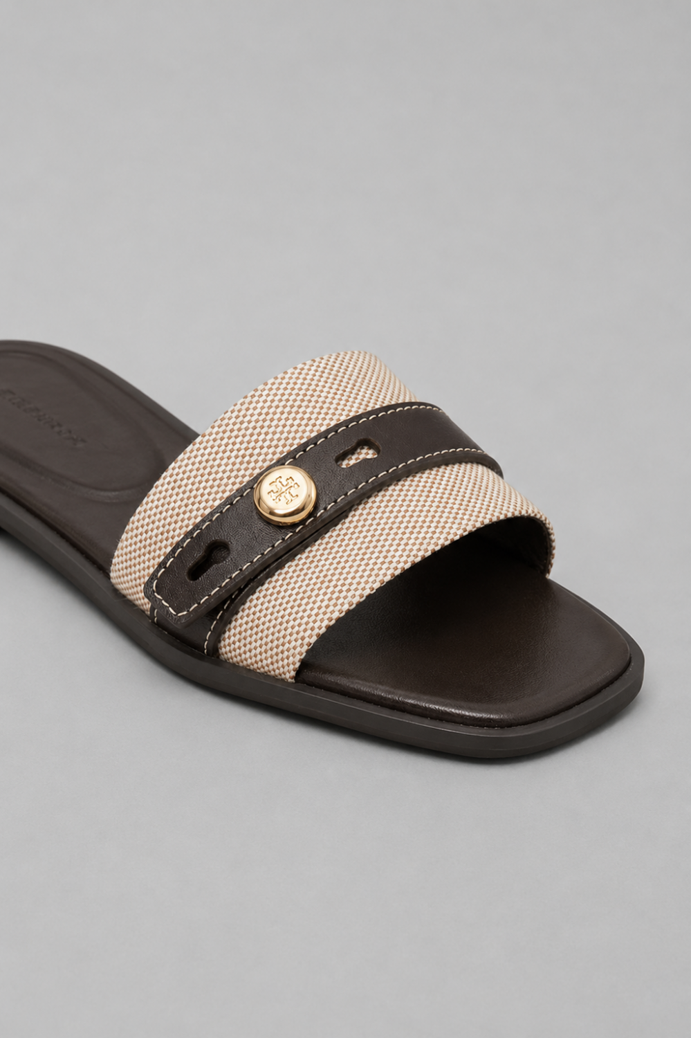 Romy Slide Sandal - Natural/Brown - US 7 (UK 5) - Sandal