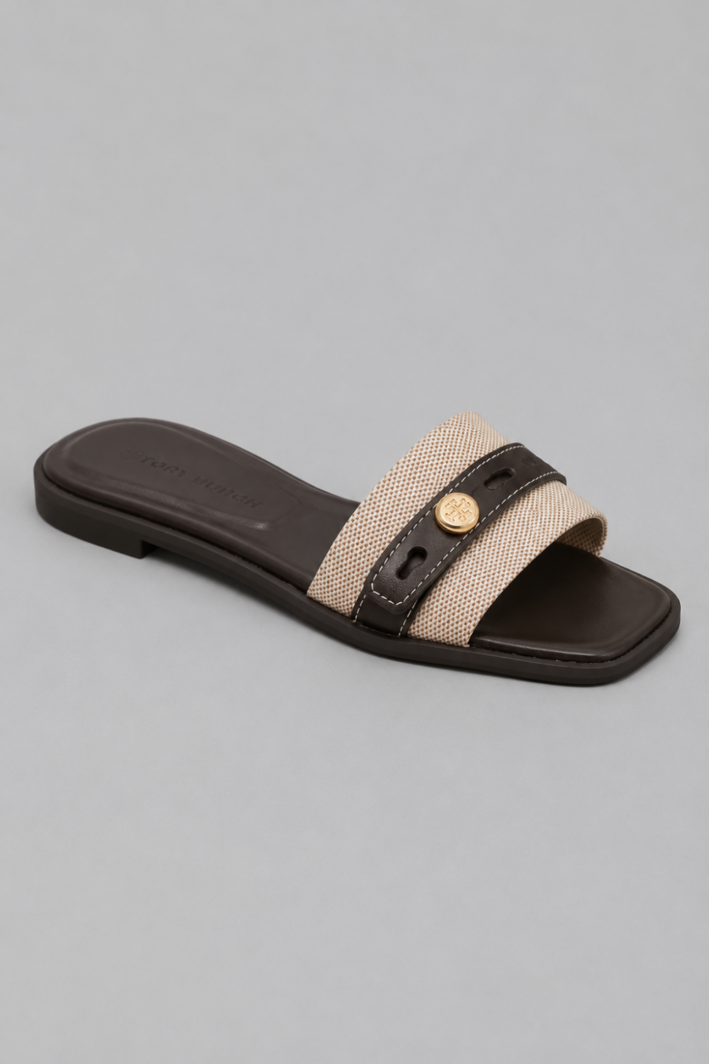 Romy Slide Sandal - Natural/Brown - US 7 (UK 5) - Sandal