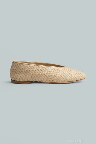 Rosa Intrecciato Ballet Flats - Beige - 6 - Flats