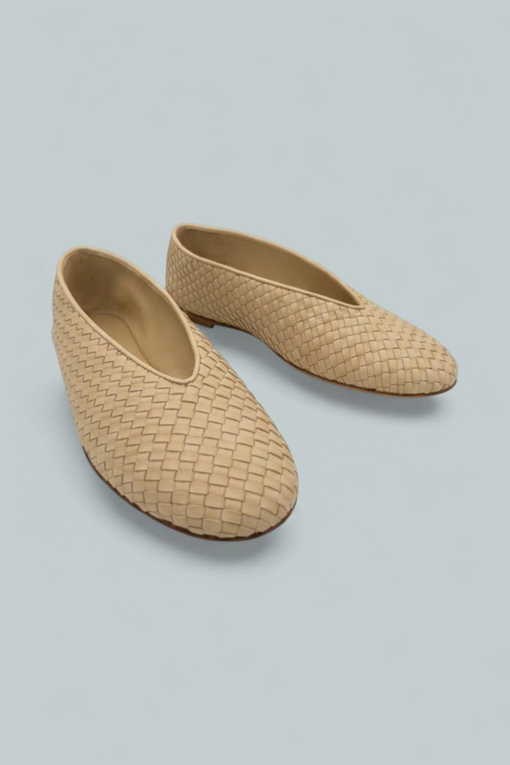 Rosa Intrecciato Ballet Flats - Beige - 6 - Flats