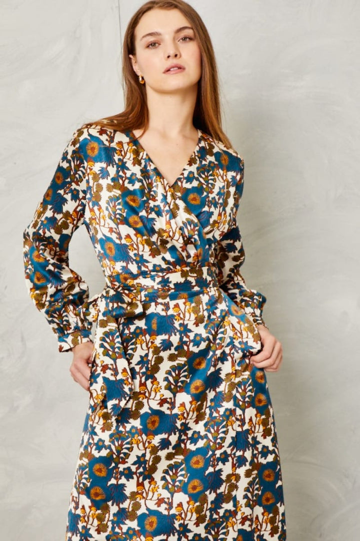 Rose Dress - Silk-Yellowstone Blanc Floral - XXS - Dresses