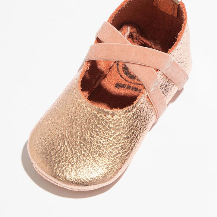 Rose Gold Ballet Slipper Baby Shoe - ’Flats - Baby Kids Adult All’