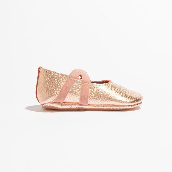 Rose Gold Ballet Slipper Baby Shoe - ’Flats - Baby Kids Adult All’