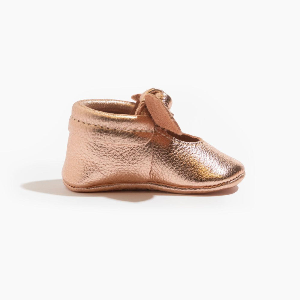Rose Gold Knotted Bow Baby Shoe - ’Flats - Baby Kids Adult All’