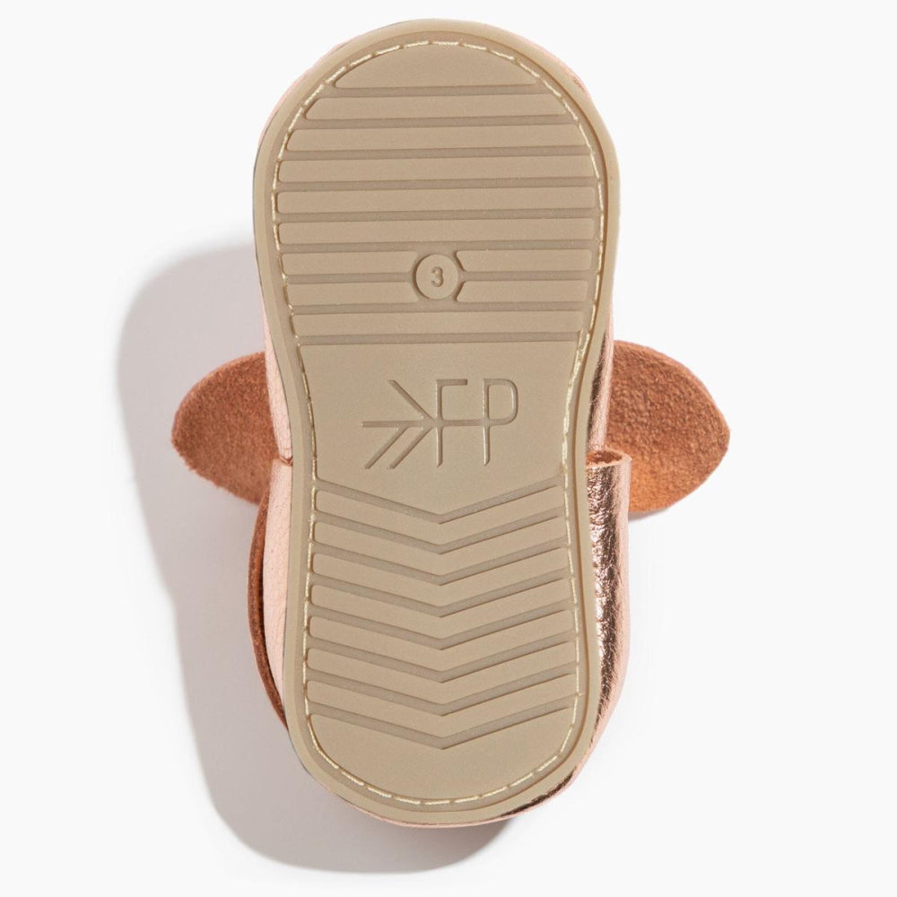 Rose Gold Knotted Bow Baby Shoe - ’Flats - Baby Kids Adult All’