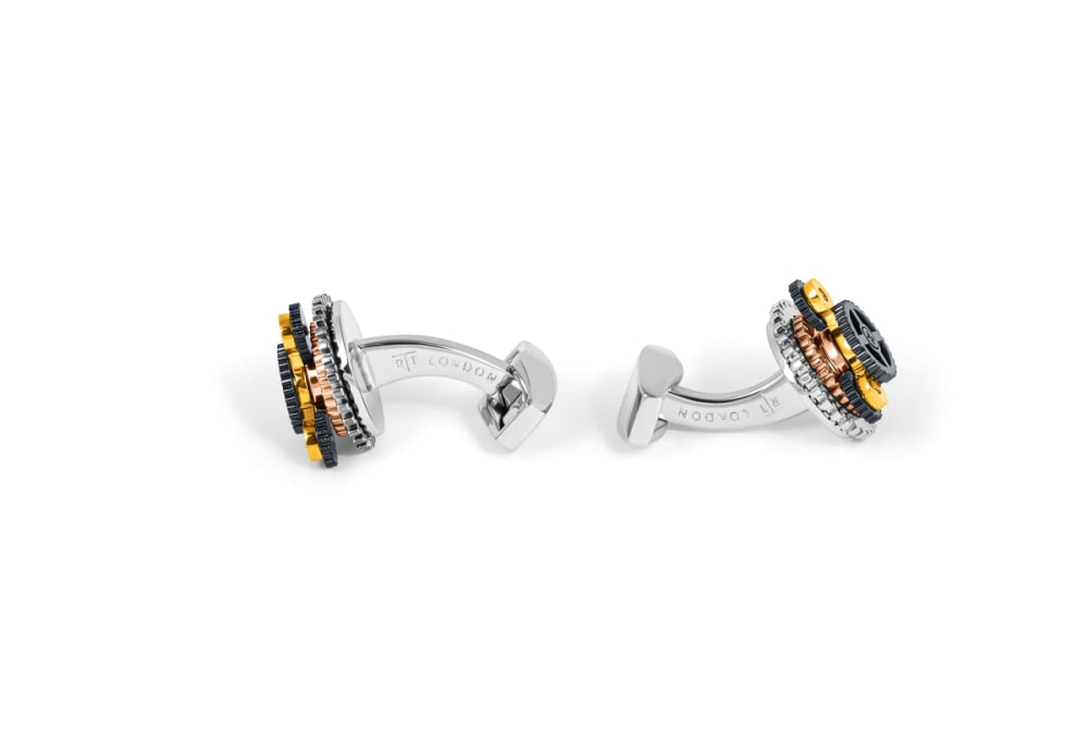 Rotondo Diablo Gear Cufflinks - Silver - One Size - Cufflinks