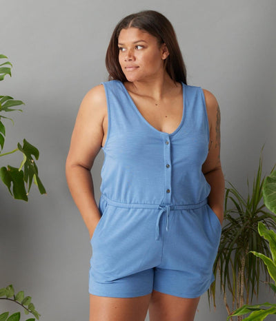 Rowan Romper - Steel Blue - Romper