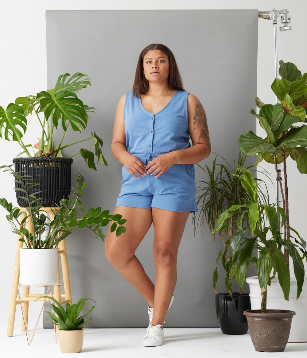 Rowan Romper - Steel Blue - Romper