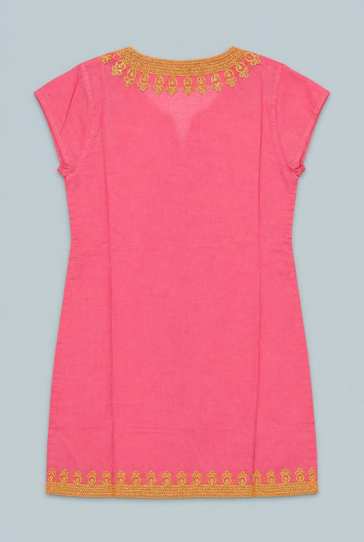 Rowena Tunic - Pink/Gold - S - Tunic