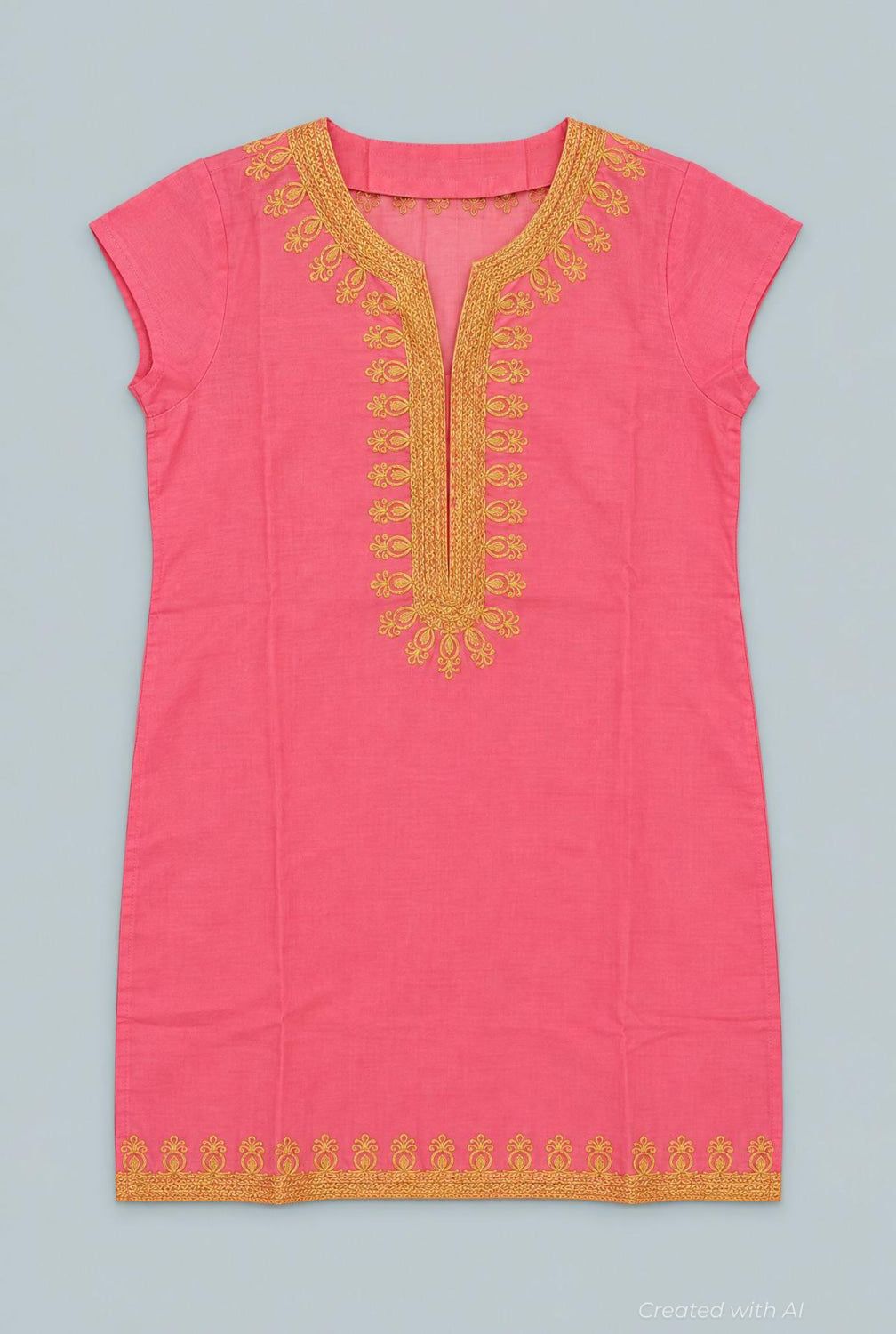 Rowena Tunic - Pink/Gold - S - Tunic