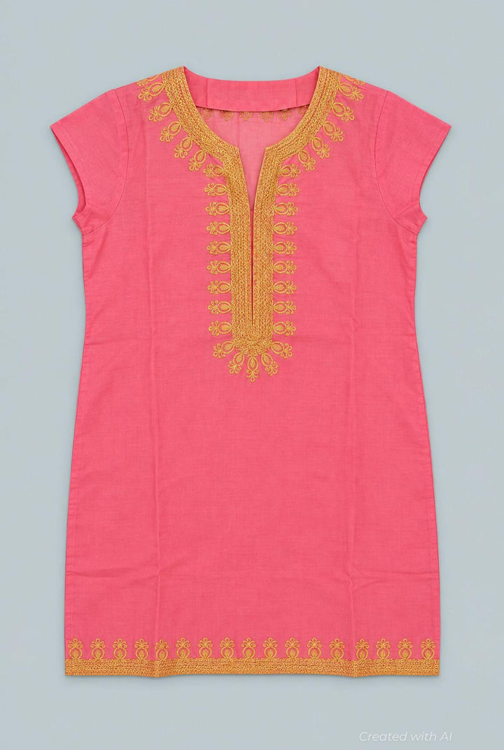 Rowena Tunic - Pink/Gold - S - Tunic