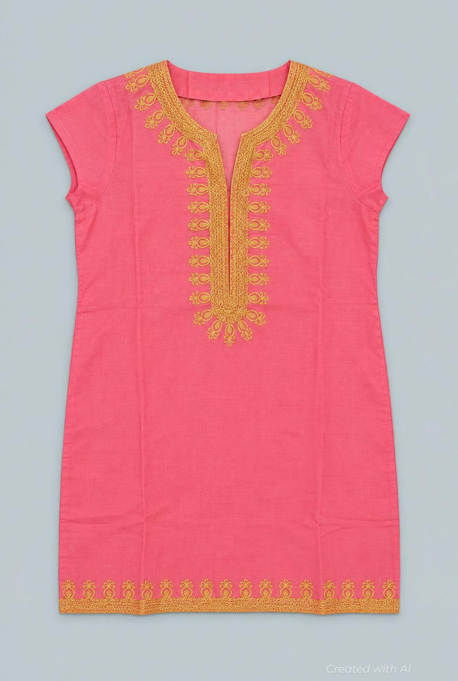 Rowena Tunic - Pink/Gold - S - Tunic