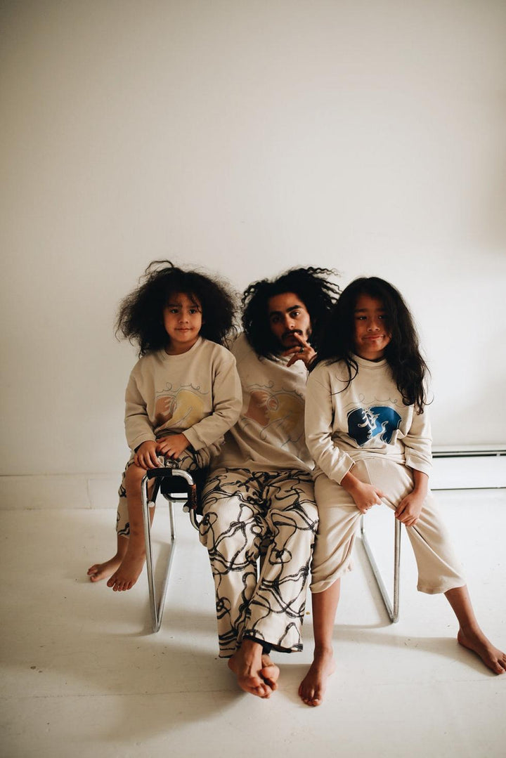 Adult Organic Pima Cotton Sweatshirt - Pastel Birds