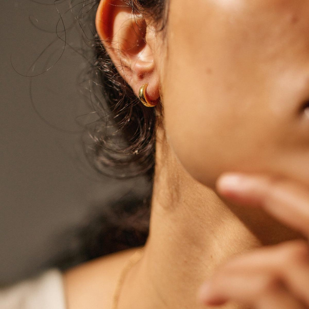 Core 11mm Huggie Hoops Gold - Gold