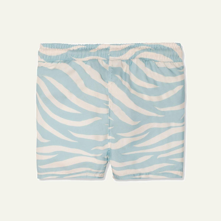 Seaqual Recycled Polyester Blue Zebra Kid Swim Trunks - Natural/sterling Blue