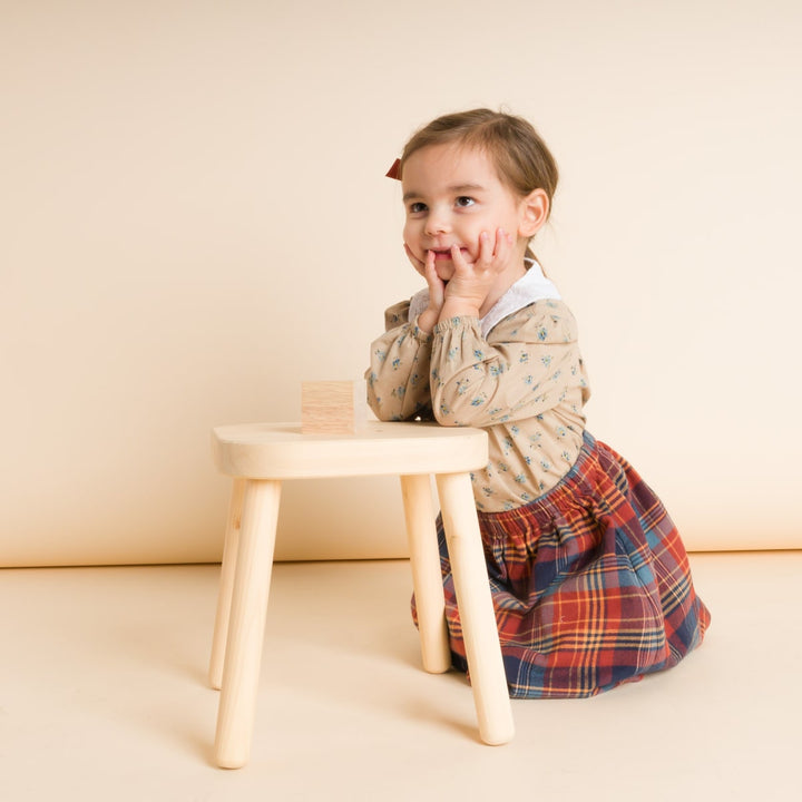 Girls Coral Skirt - Rust Plaid