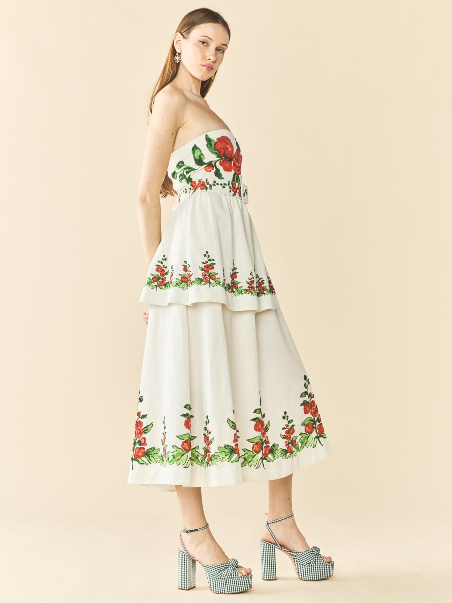 Daisy Dress x Larsen McDowell - White Larsen Watercolor