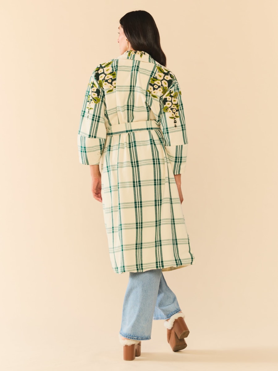Melly Jacket x McKenzie DePinto - Cream Green Plaid With Larsen Floral