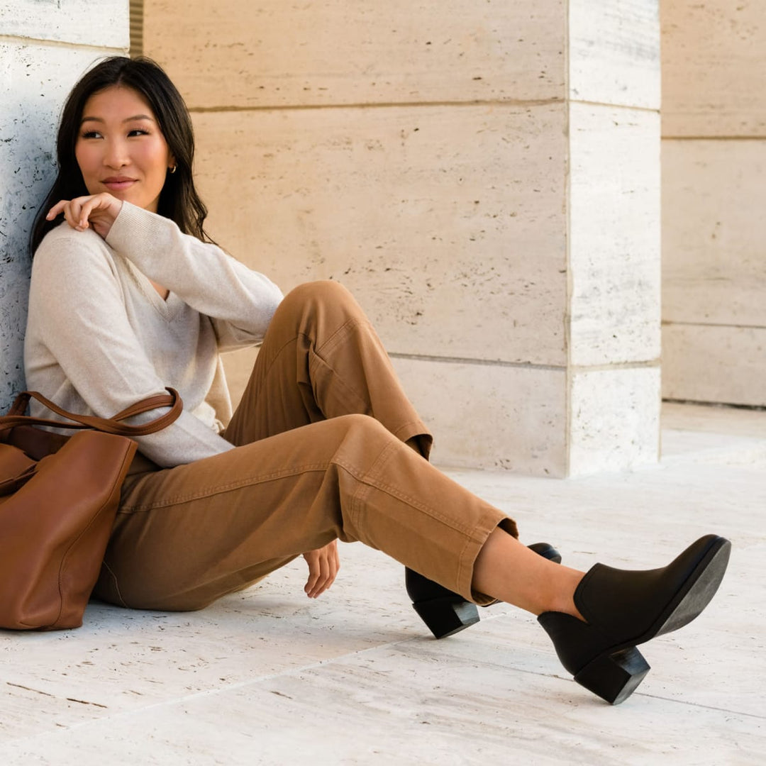 Mia Everyday Ankle Bootie - Black/Black - FINAL SALE