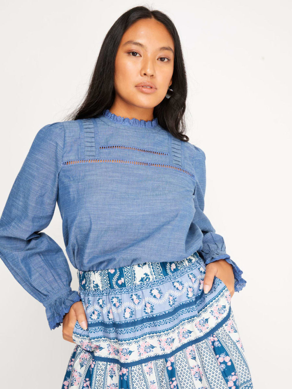Ruby Blouse - Chambray - Blouse