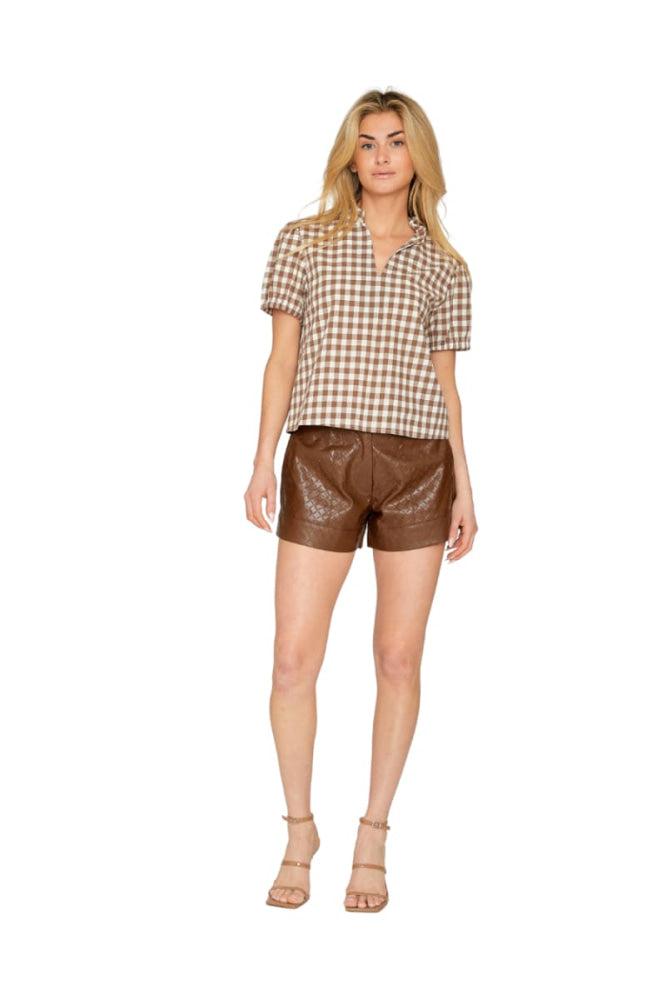 Ruby Top - Brown Gingham - Shirt