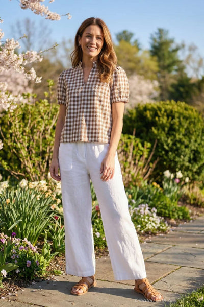 Ruby Top - Brown Gingham - Shirt