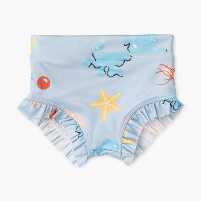 Ruffle Bottoms - Under the Sea on Light Blue - 3-6m - Bikini Bottom