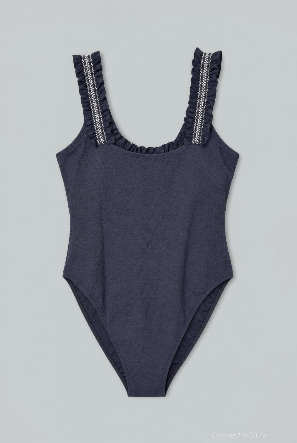 Ruffle Cut Out One Piece - Black - One Piece Swim