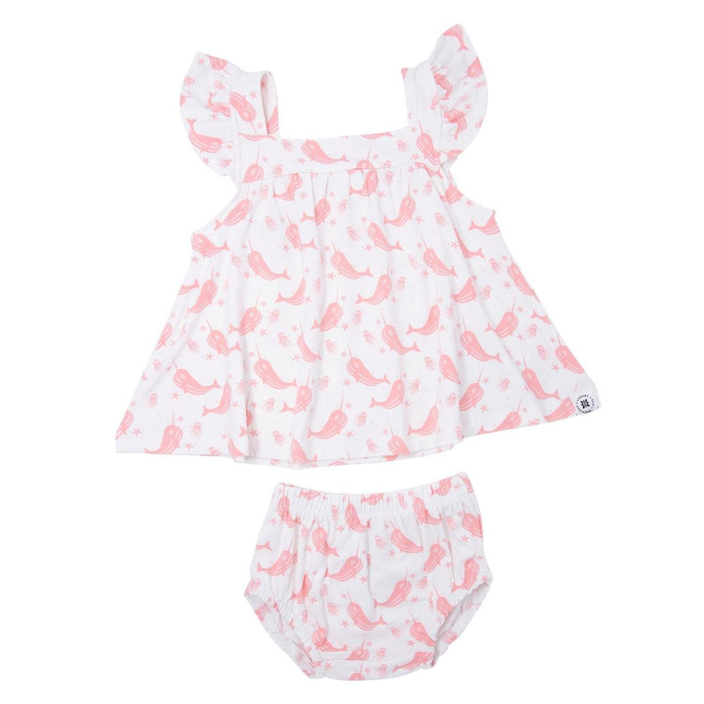 Ruffle Dress & Bloomer - Narwhal Pink - Dresses