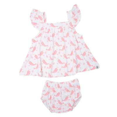 Ruffle Dress & Bloomer - Narwhal Pink - Dresses
