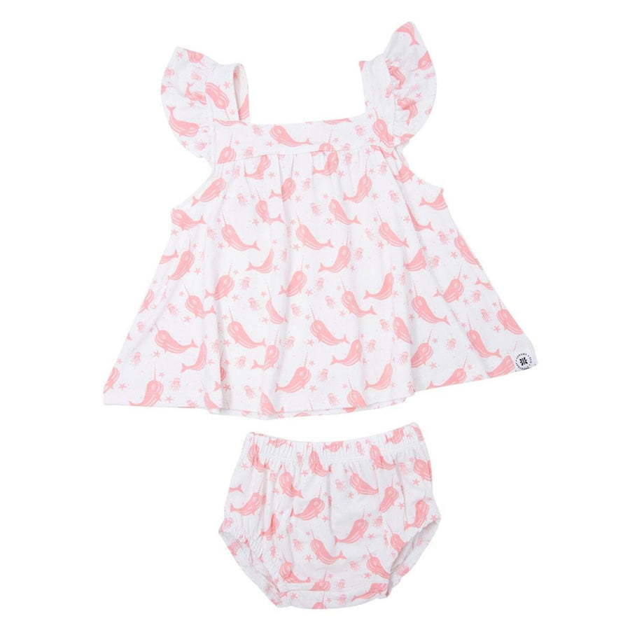 Ruffle Dress & Bloomer - Narwhal Pink - Dresses