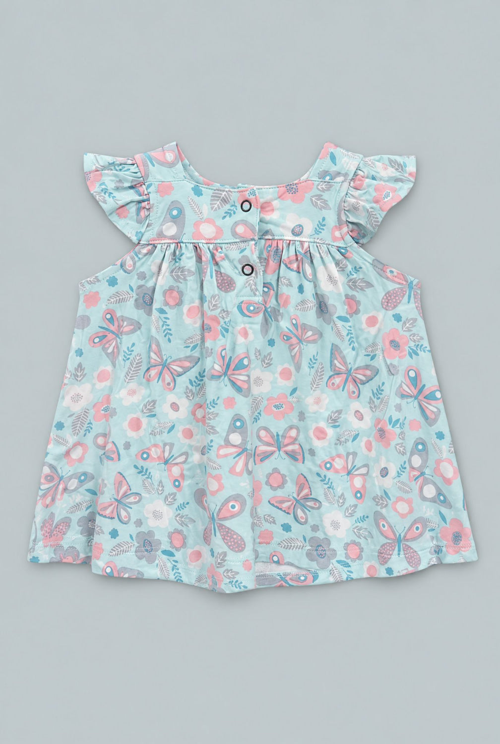 Ruffle Dress With Bloomer - Butterfly Aqua - Dresses