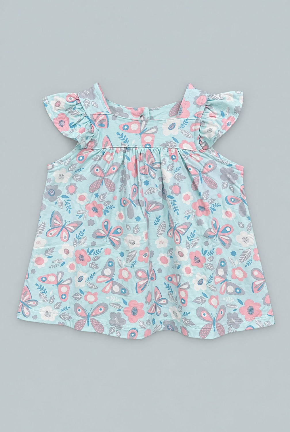 Ruffle Dress With Bloomer - Butterfly Aqua - Dresses