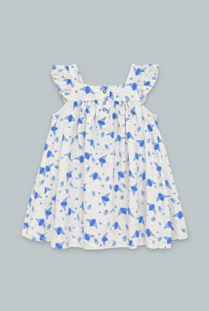 Ruffle Dress With Bloomer - Stingray Blue - Dresses