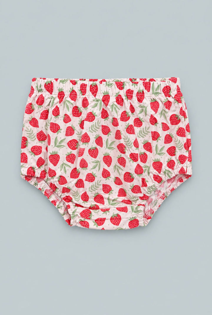 Ruffle Dress With Bloomer - Strawberry Basil - Dresses