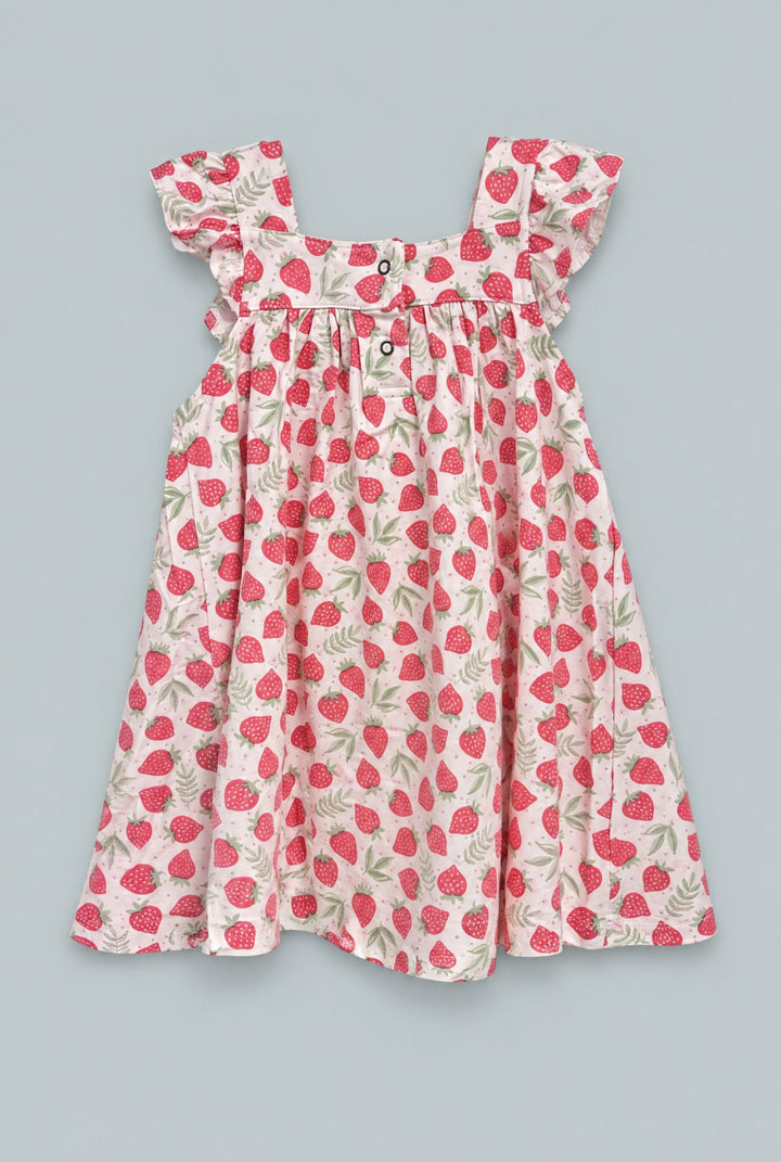 Ruffle Dress With Bloomer - Strawberry Basil - Dresses