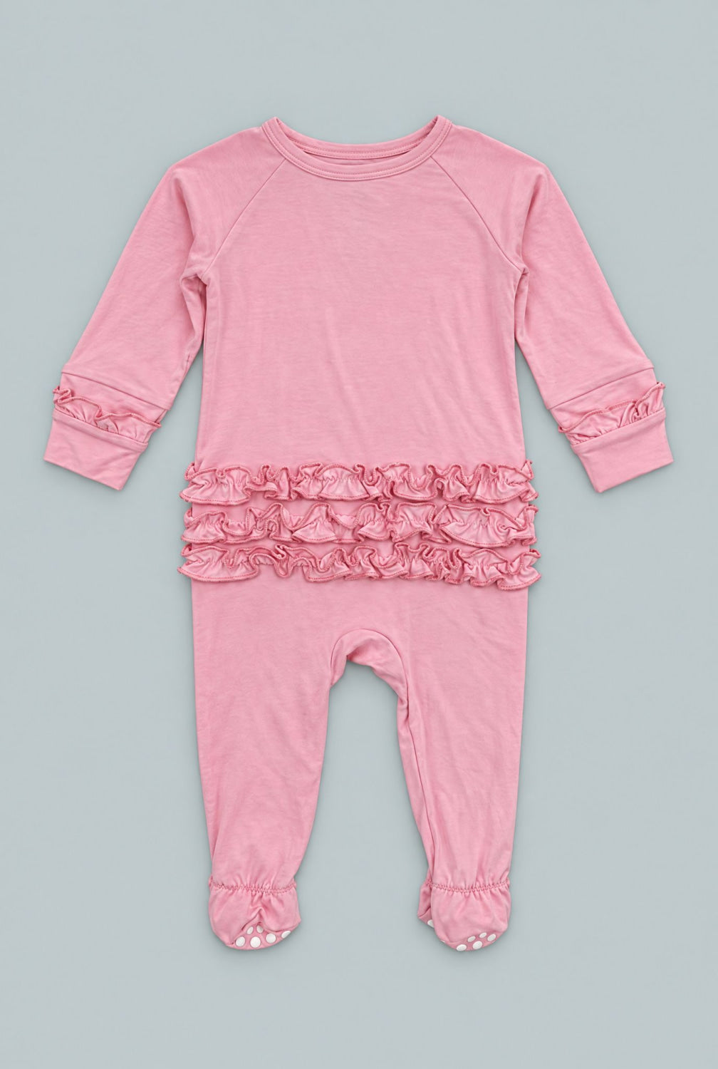 Ruffle Footie - Candy Pink - Pajamas