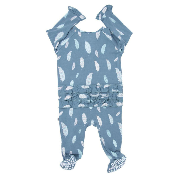 Ruffle Footie - Feathers - Pajamas