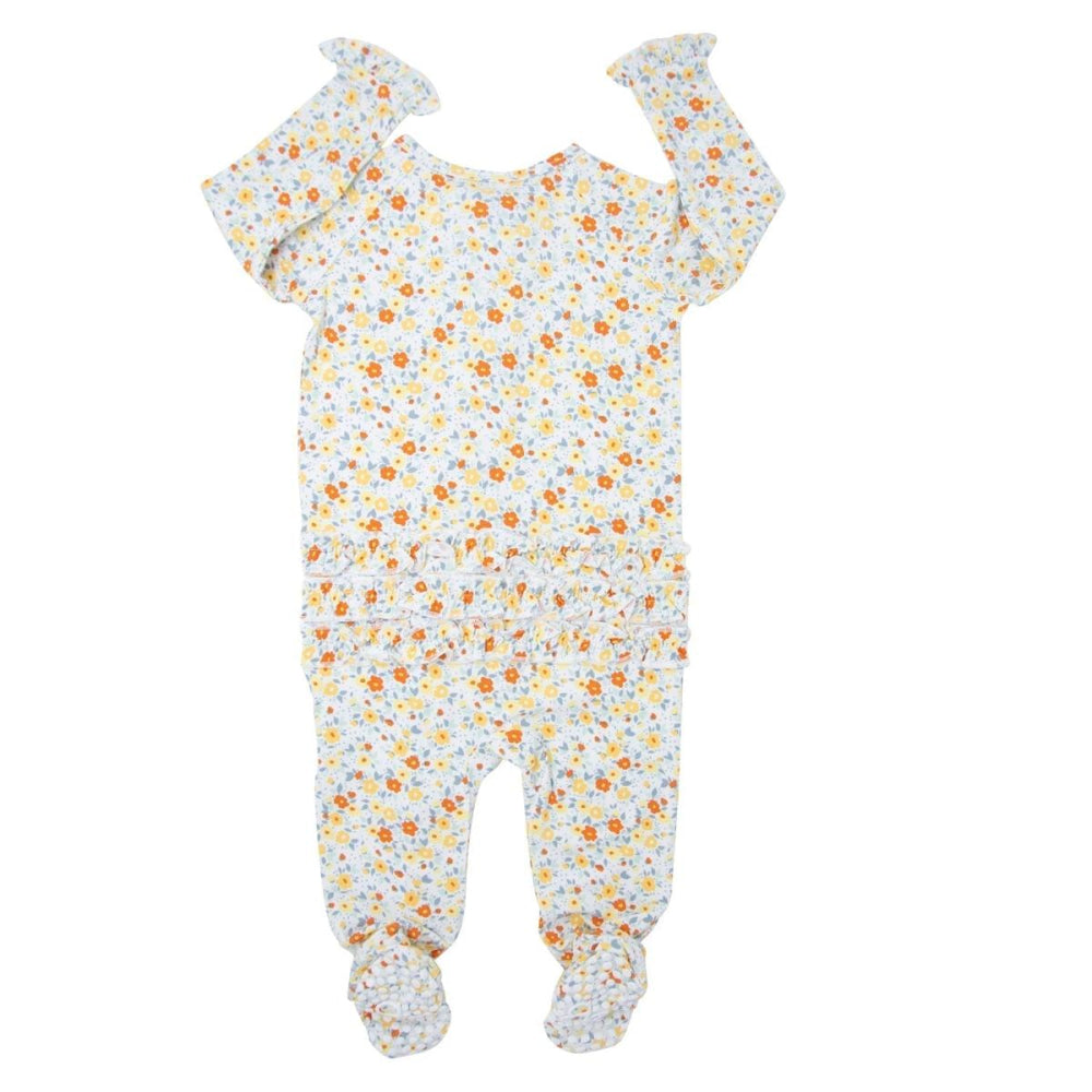 Ruffle Footie - Liberty Floral - 6-9 Months - Pajamas