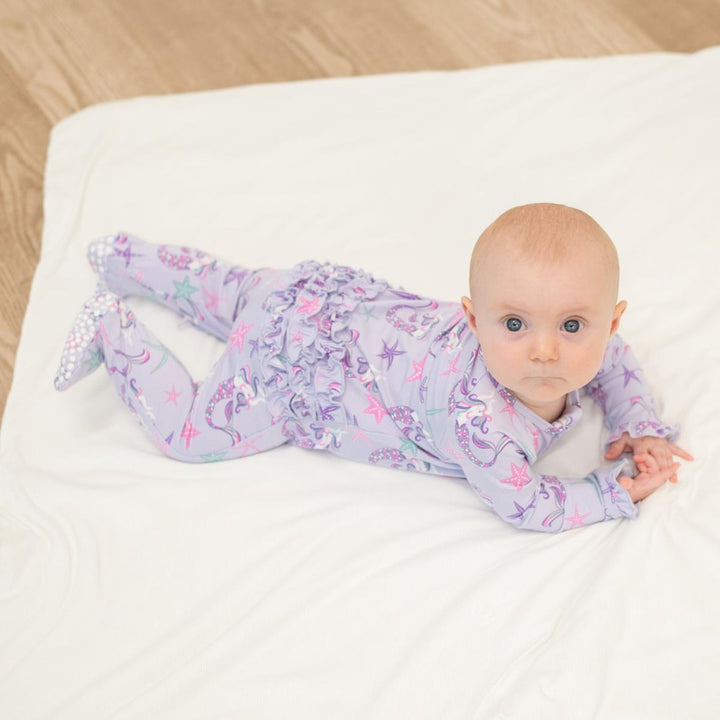 Ruffle Footie - Mermaid Purple - Pajamas
