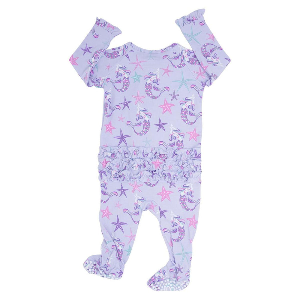 Ruffle Footie - Mermaid Purple - Pajamas