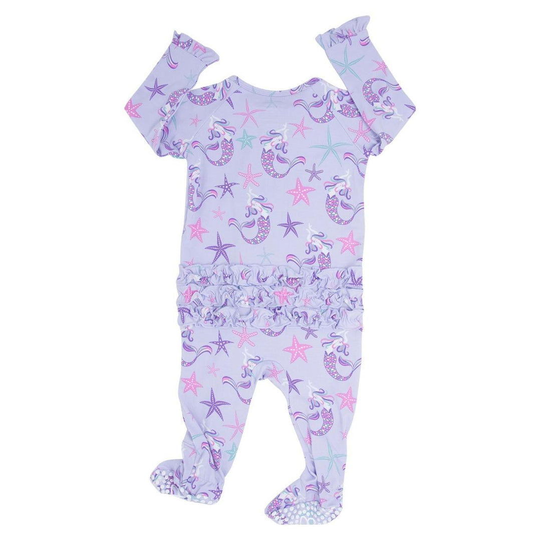 Ruffle Footie - Mermaid Purple - Pajamas