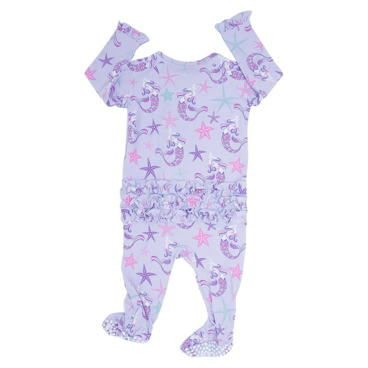 Ruffle Footie - Mermaid Purple - Pajamas