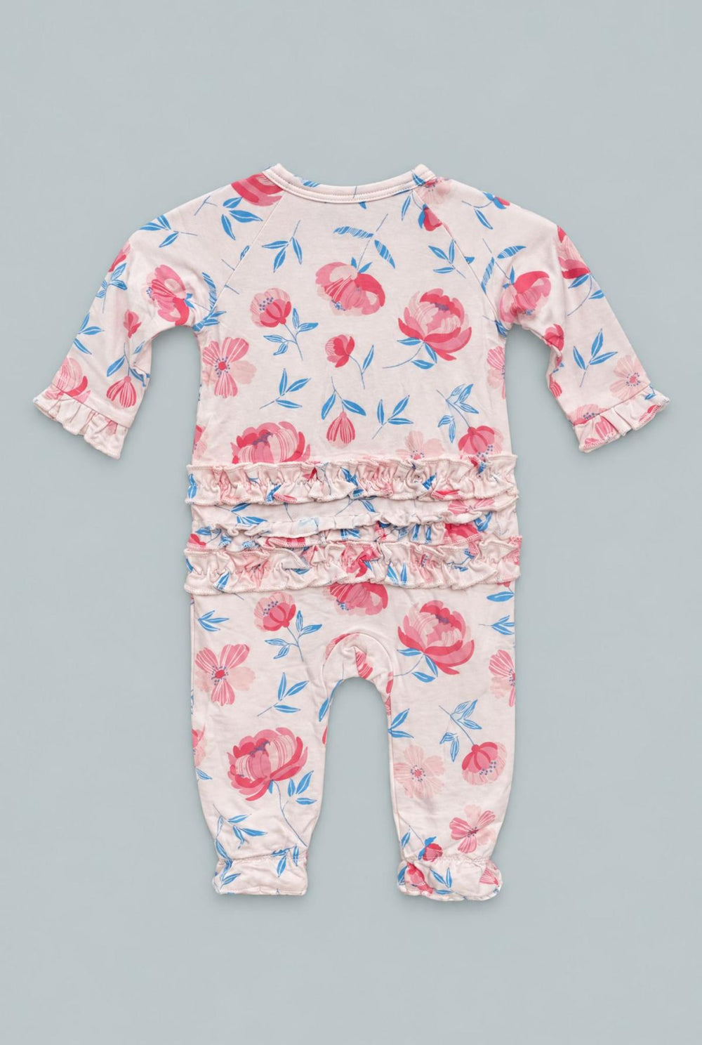 Ruffle Footie - Peony Pink - Onesie