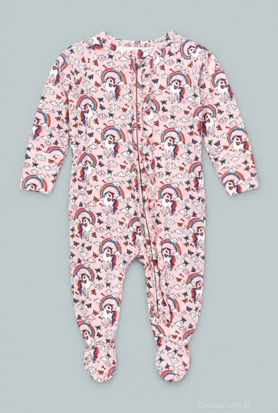 Ruffle Footie - Rainbow Bright - Onesie