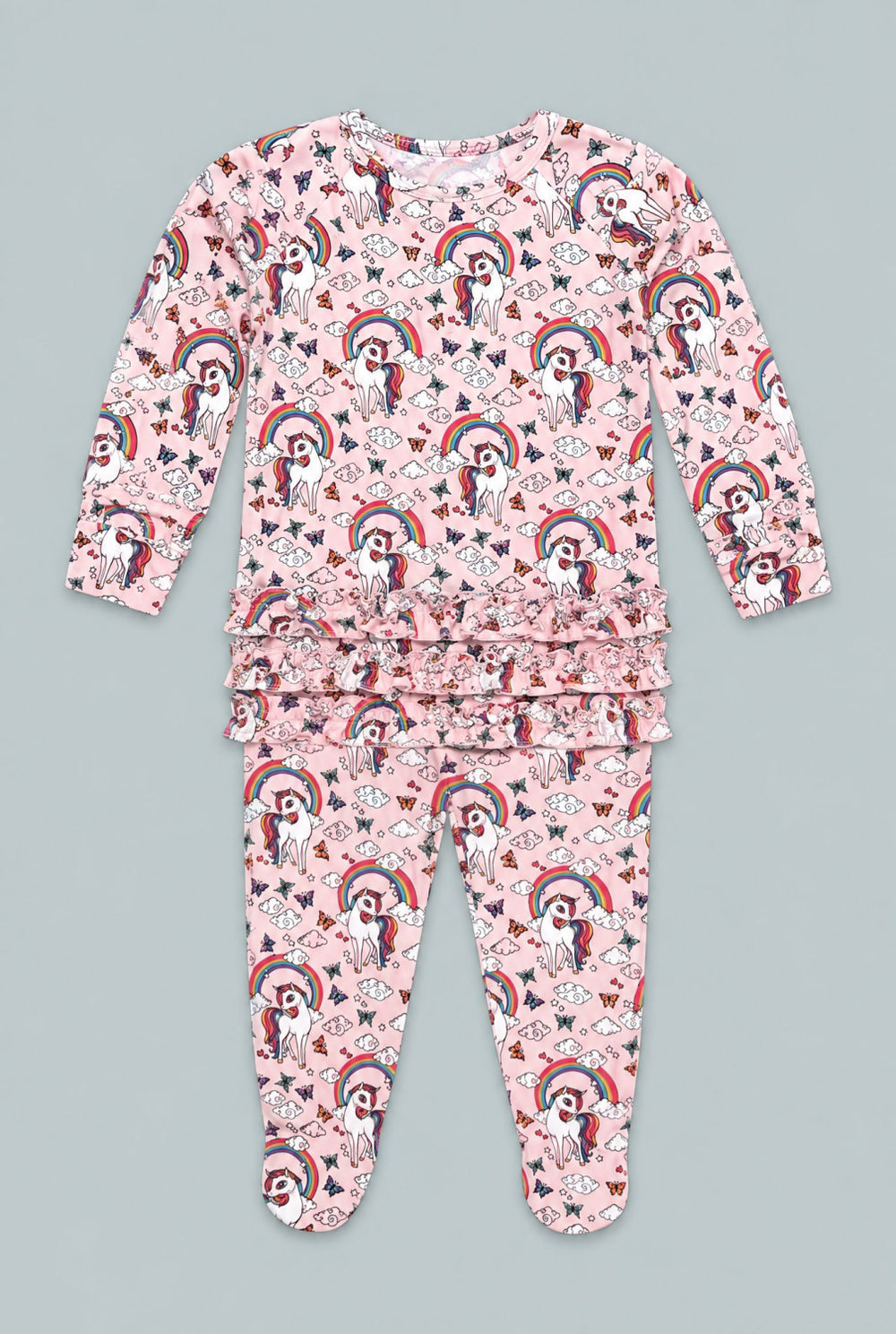 Ruffle Footie - Rainbow Bright - Onesie