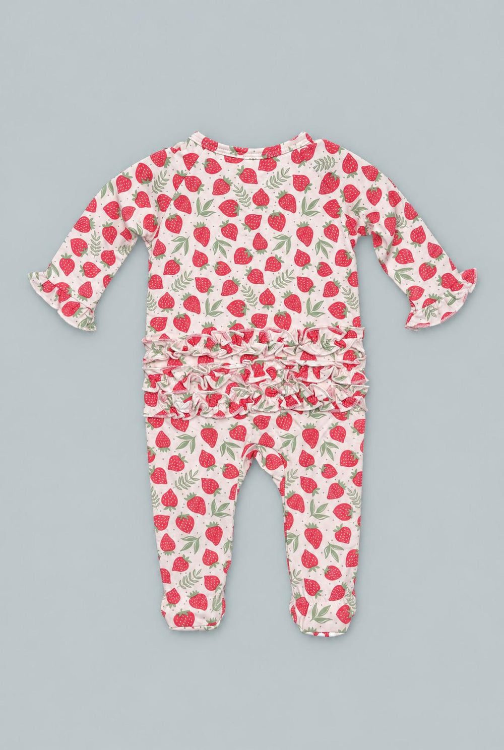 Ruffle Footie - Strawberry Basil - Onesie