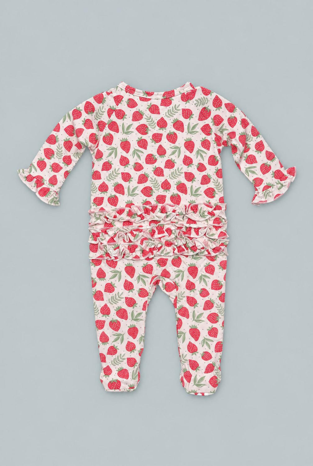 Ruffle Footie - Strawberry Basil - Onesie