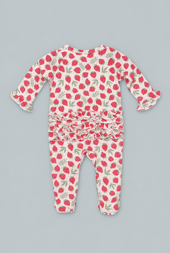 Ruffle Footie - Strawberry Basil - Onesie